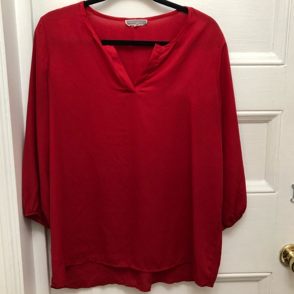 Red 3/4 Sleeve Blouse